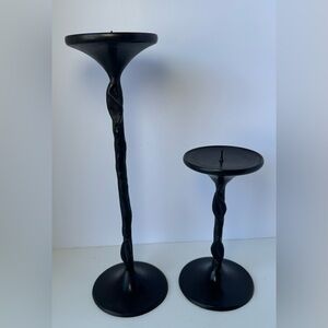 Sleek Black‎ Twisted Candle Holders